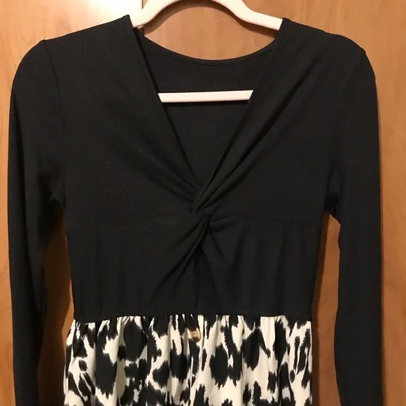 NWT Cupshe Women’s Leopard Print Long Sleeve Maxi Dress Size small - Picture 5 of 13